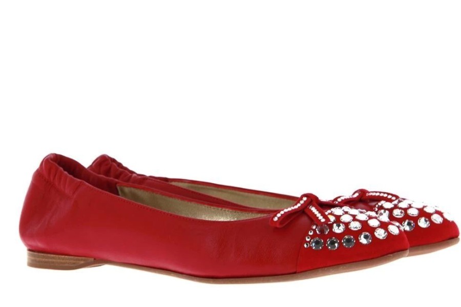 Damen ScarpaRossa Ballerinas | Scarparossa Ballerina Camoscio Rosso Alaska Crystal (41)