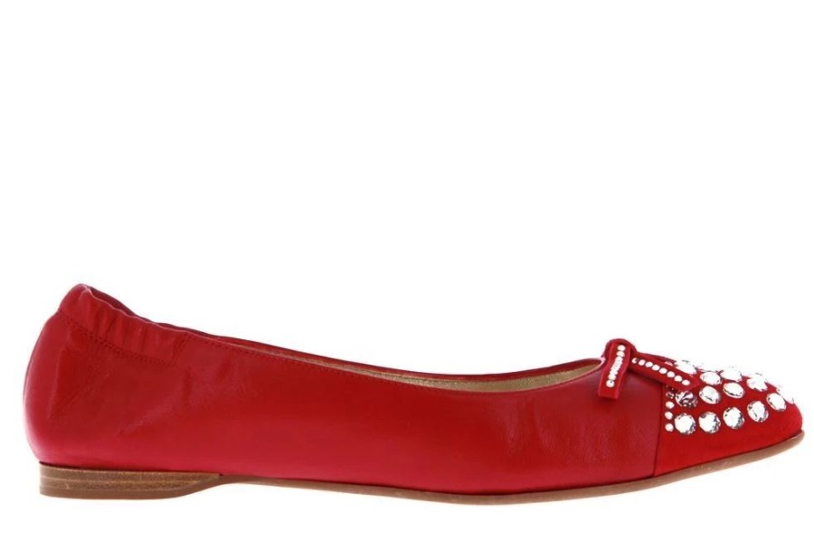 Damen ScarpaRossa Ballerinas | Scarparossa Ballerina Camoscio Rosso Alaska Crystal (41)