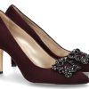 Damen dirndl + bua Dirndl Schuhe | Dirndl + Bua Pumps 5749 Rubin- Rot