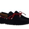 Herren Patrizio Dolci Mokassins | Patrizio Dolci Mokassin Velour Blu 501 Treccia Rosso (42)