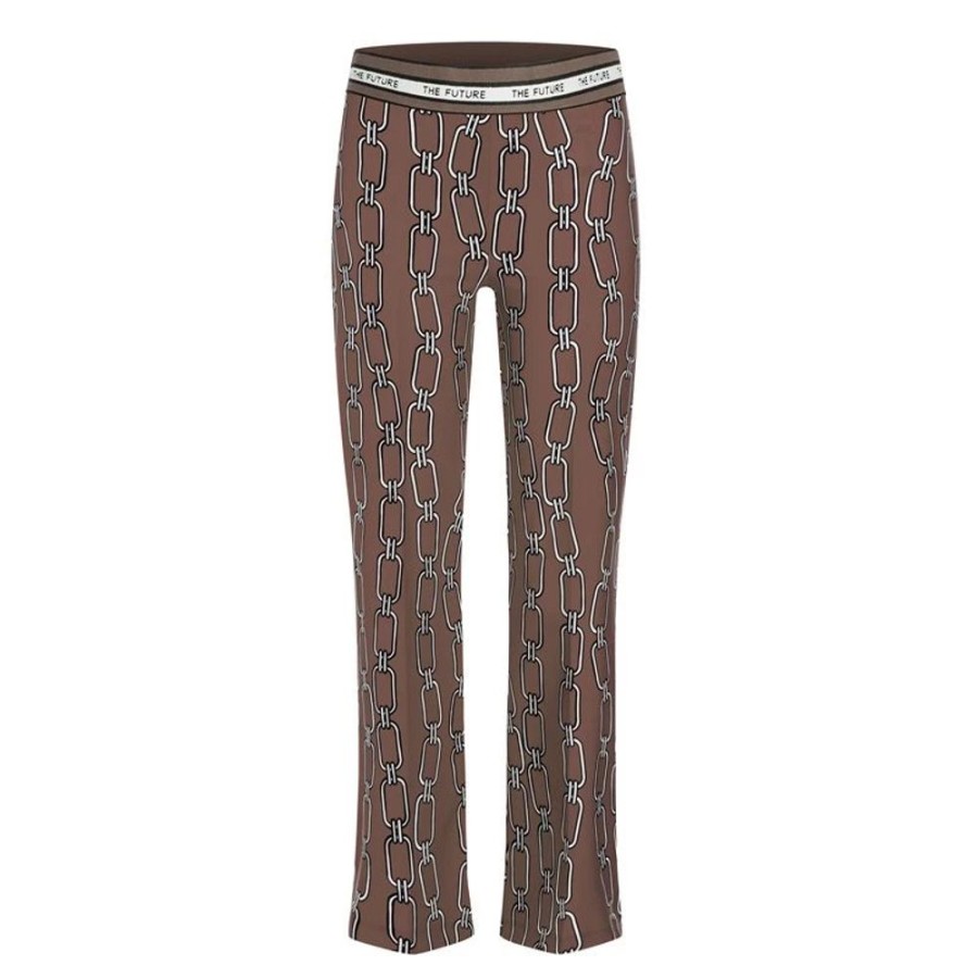 Damen Cambio Hosen | Cambio Hose Faith Chain Print Mocca