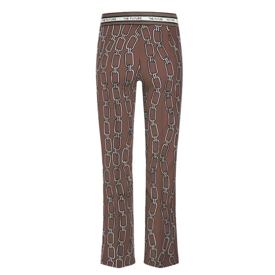 Damen Cambio Hosen | Cambio Hose Faith Chain Print Mocca