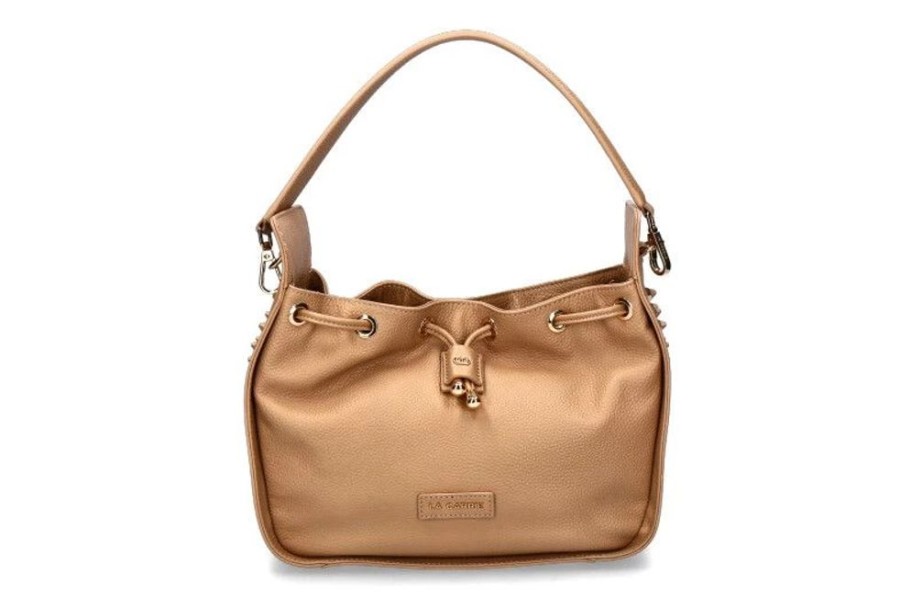 Damen La Carrie Taschen | La Carrie Beuteltasche Tumbled Leather Beige