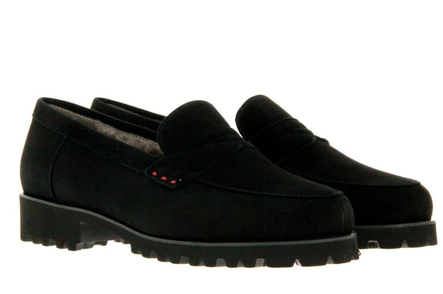 Damen Pas de rouge Slipper | Pas De Rouge Slipper Gefu00Fcttert Marta Camoscio Nero (36)