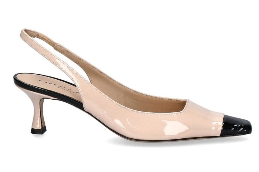 Damen Roberto Festa Pumps | Roberto Festa Slingpumps Oviedo Vernice Nude Nero