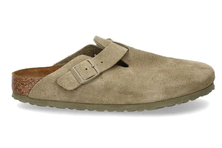 Herren Birkenstock Offene Schuhe | Birkenstock Clogs Boston Schmal -Faded Khaki