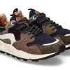 Herren Flower Mountain Sneakers | Flower Mountain Herren- Sneaker Yamano Suede Nylon- Brown/ Navy