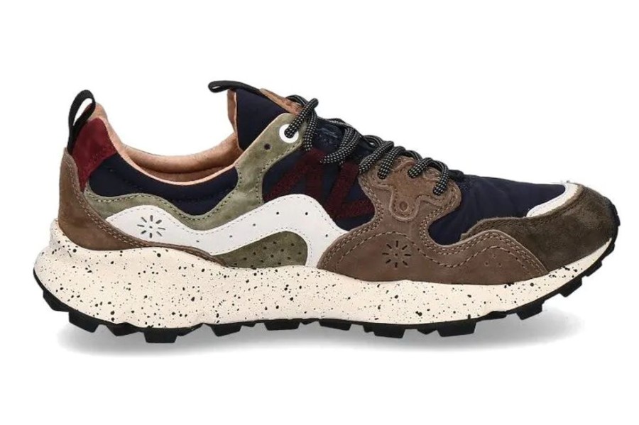 Herren Flower Mountain Sneakers | Flower Mountain Herren- Sneaker Yamano Suede Nylon- Brown/ Navy