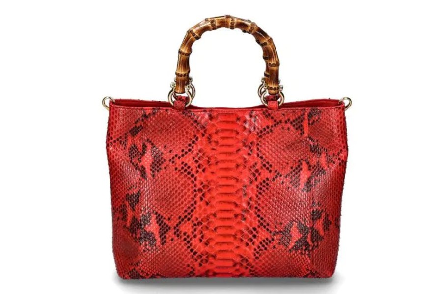 Damen Silvano Biagini Taschen | Biagini Henkeltasche Pitone Rosso 9024- Rot