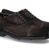 Herren Santoni Schnurer | Santoni Oxford Velours Vintage Black/Grey- Schwarz/ Grau