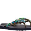 Damen CHANCLAS Sandalen | Chanclas Zehensteg Sandale Adela Diamond Green Blue