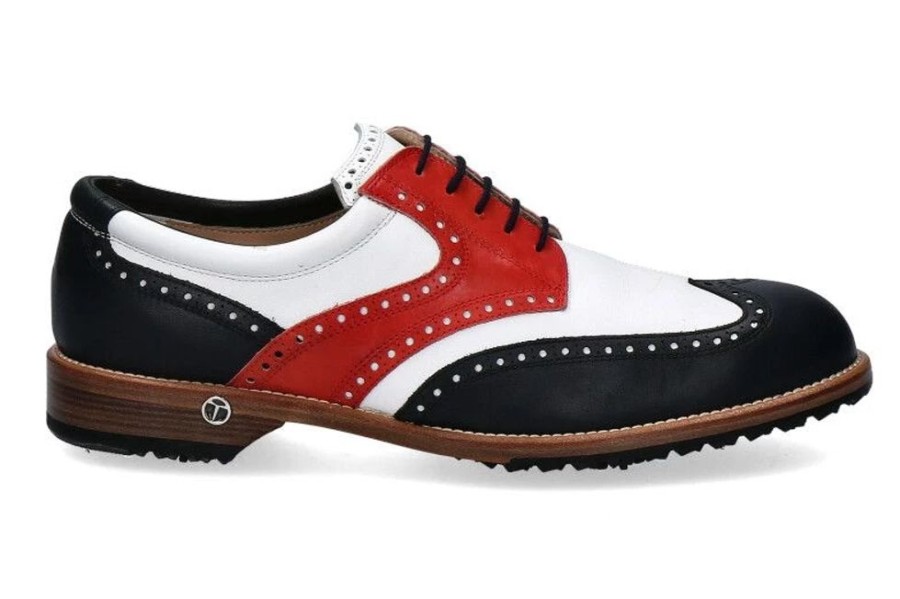 Herren Tee Golf Shoes Golf-Schuhe | Tee Golf Shoes Golfschuh Tommy Vario Blu Bianco Rosso (42)