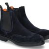 Herren Santoni Stiefeletten / Stiefel | Santoni Chelsea Boot Velour Blu