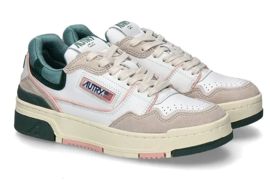 Damen Autry Sneaker | Autry Damen- Sneaker Rookie Clc Mm07- White/Green/Pink