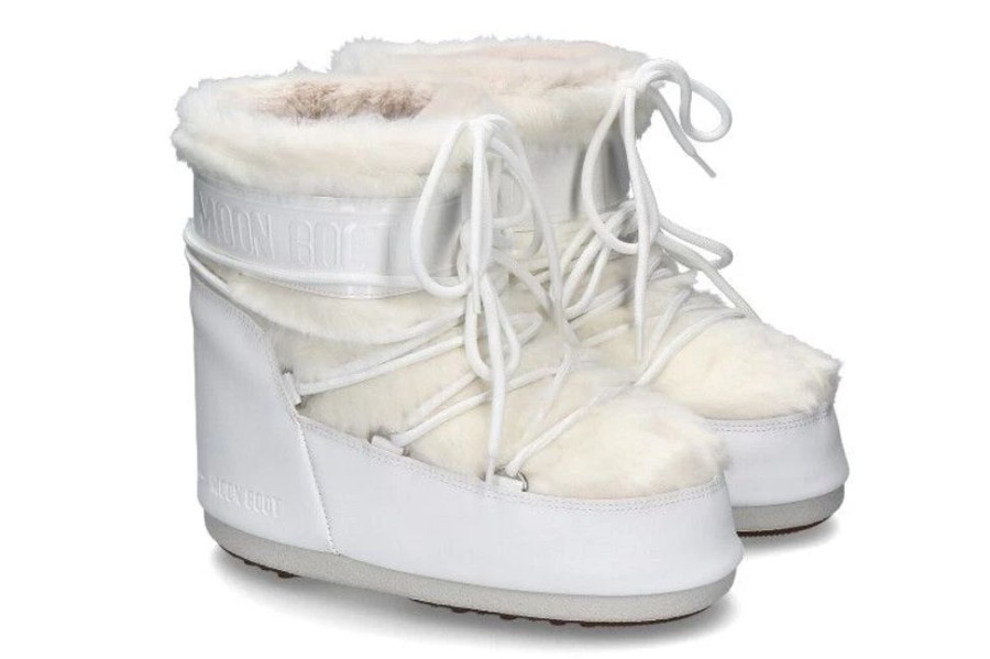 Damen Moon Boot Booties | Moon Boot Icon Low Faux Fur Optical White