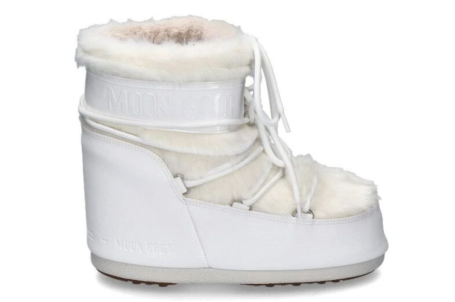 Damen Moon Boot Booties | Moon Boot Icon Low Faux Fur Optical White