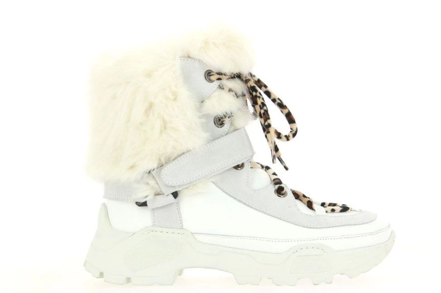 Damen Diavolezza Fellstiefel | Diavolezza Bootie 2028 Bianco Faux Fur