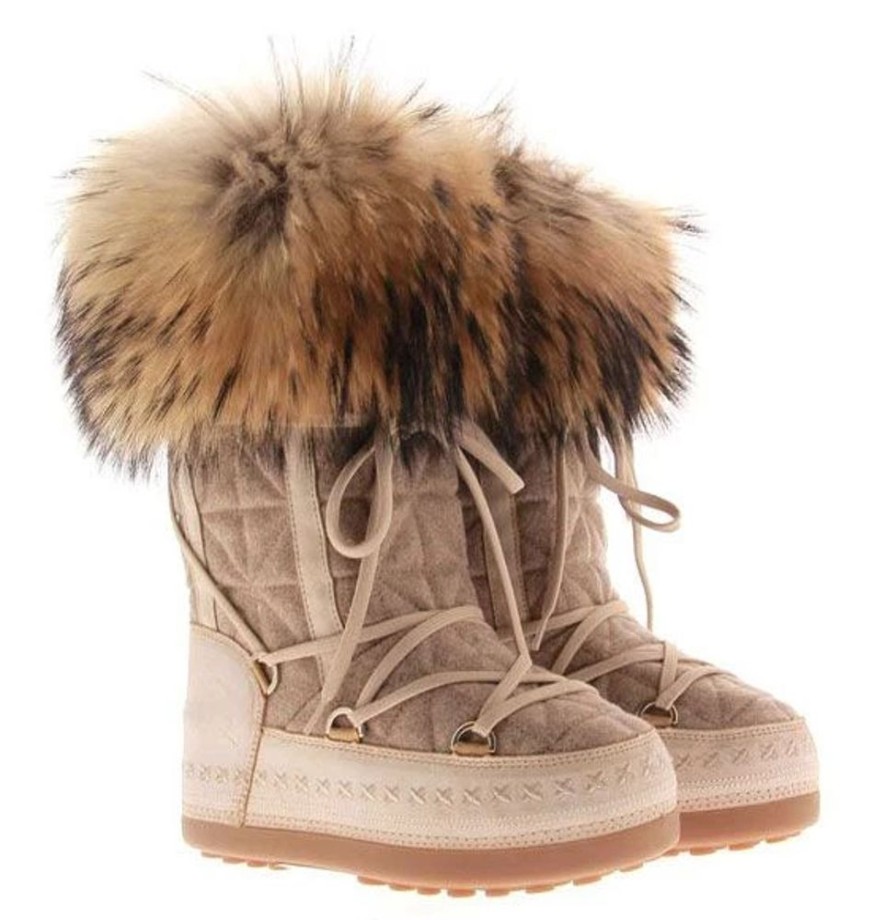 Damen Bogner Fellstiefel | Bogner Snowboots Cervinia 30 B Taupe (S)