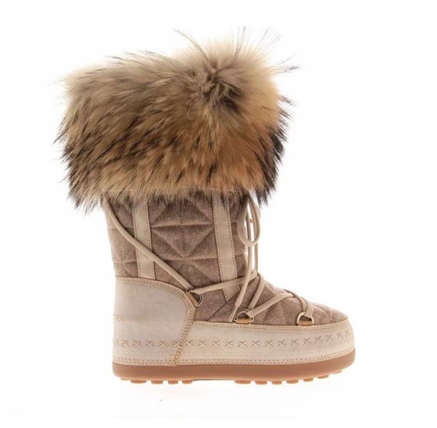 Damen Bogner Fellstiefel | Bogner Snowboots Cervinia 30 B Taupe (S)