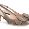 Damen Unu00fctzer Sandalen | Unu00Fctzer Slingpumps Camoscio 87 Taupe (37U00Bd)