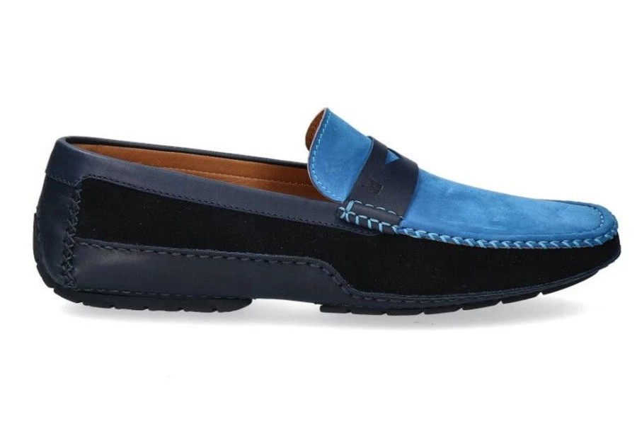 Herren Moreschi Mokassins | Moreschi Slipper Baviera Blu Scuro