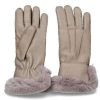 Damen Restelli Handschuhe | Restelli Damen-Lederhandschuhe Nappa Rabbit- Taupe/ Grau