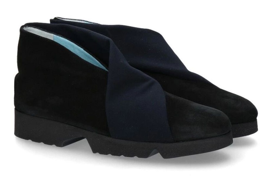 Damen Thierry Rabotin Keilschuhe | Thierry Rabotin Slipper Gedone Camoscio Nero Seta Blu (39U00Bd)