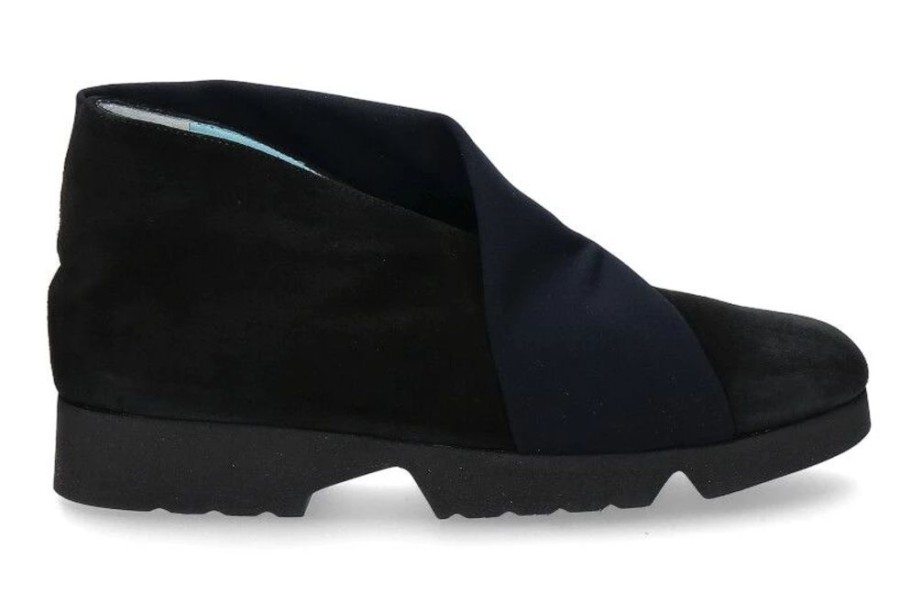 Damen Thierry Rabotin Keilschuhe | Thierry Rabotin Slipper Gedone Camoscio Nero Seta Blu (39U00Bd)