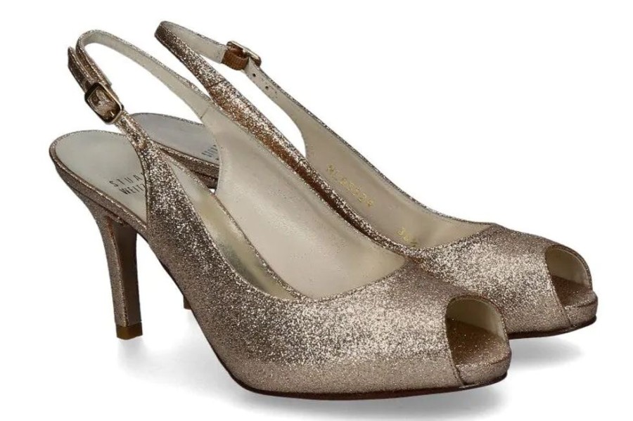 Damen Stuart Weitzman Sandalen | Stuart Weitzman Sandale Litley Sand Mini Glitter (38U00Bd)