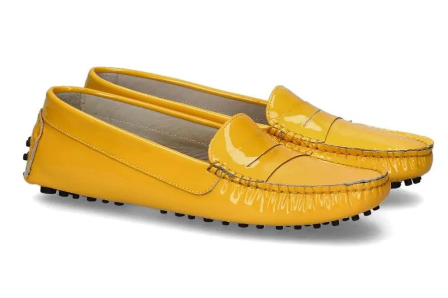 Damen ScarpaRossa Mokassin | Scarparossa Slipper Gomma Vernice Giallo Yellow