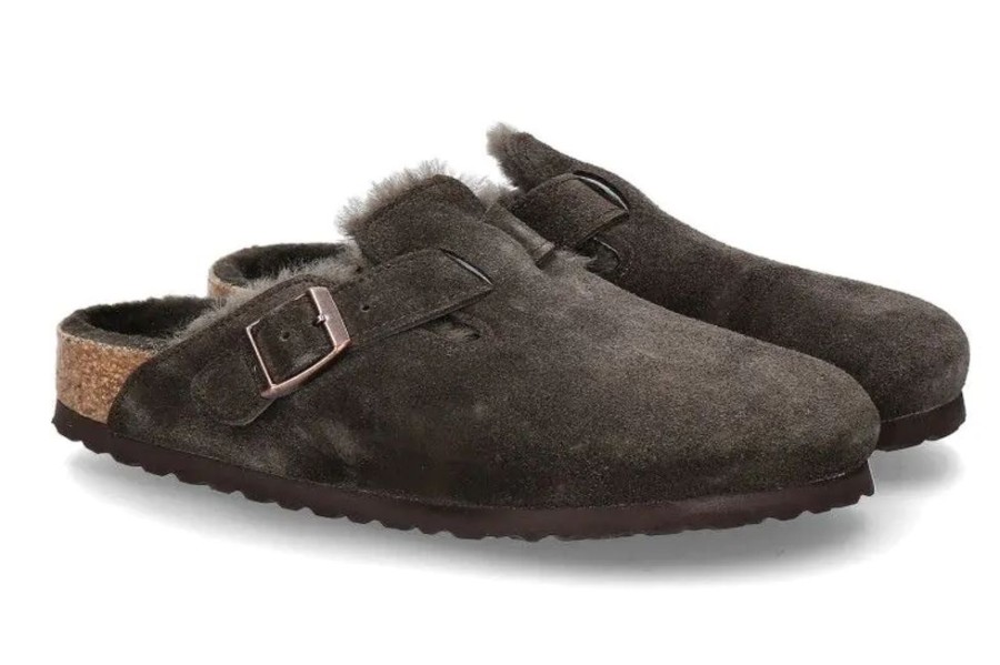 Damen Birkenstock Warmfutter | Birkenstock Clogs Gefu00Fcttert Boston Schmal Shearling Mocca