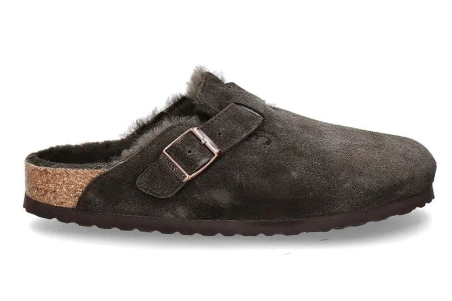 Damen Birkenstock Warmfutter | Birkenstock Clogs Gefu00Fcttert Boston Schmal Shearling Mocca