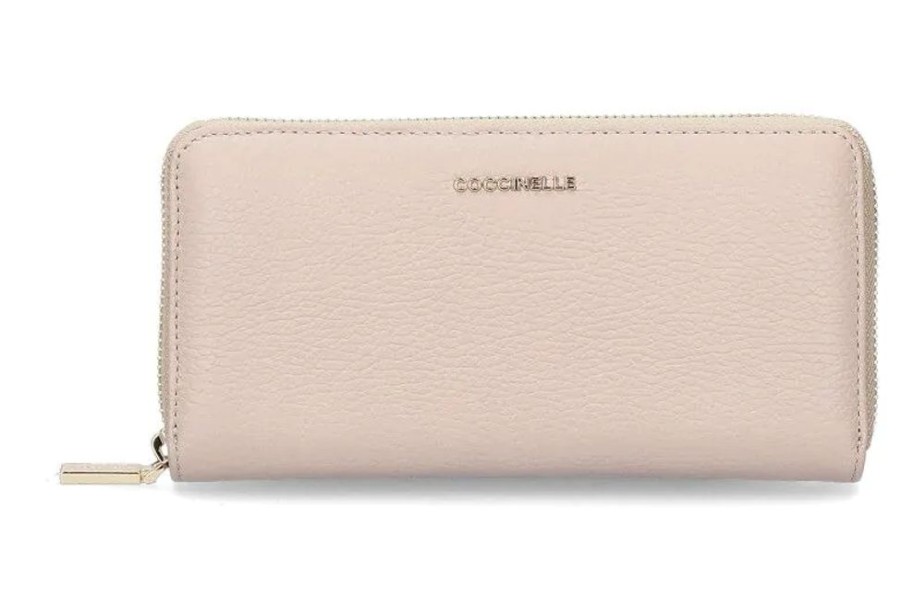 Damen Coccinelle Geldb?Rsen | Coccinelle Portemonnaie Mettalic Soft - Powder Pink