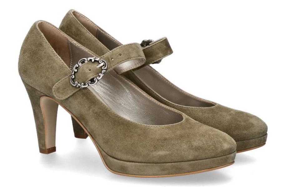 Damen dirndl + bua Dirndl Schuhe | Dirndl + Bua Spangenpumps Ziegenvelour Jade