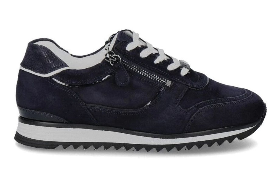 Damen Hassia Sneaker | Hassia Sneaker Porto H-Weite Samtziege Blue White