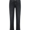 Damen Cambio Jeans | Cambio Jeans Paris Easy Kick Authentic Black Denim - Mid Cozy Used & Fringed