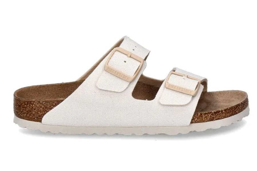 Damen Birkenstock Hausschuhe | Birkenstock Pantolette Arizona Rivet Logo Schmale Weite Eggshell