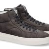 Herren Santoni Sneakers | Santoni Herren- Mid- Cut Sneaker Grey Velours- Dunkelgrau