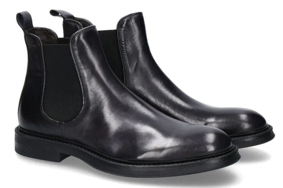 Herren Corvari Stiefeletten / Stiefel | Corvari Chelsea Boots Diver Crust - Nero