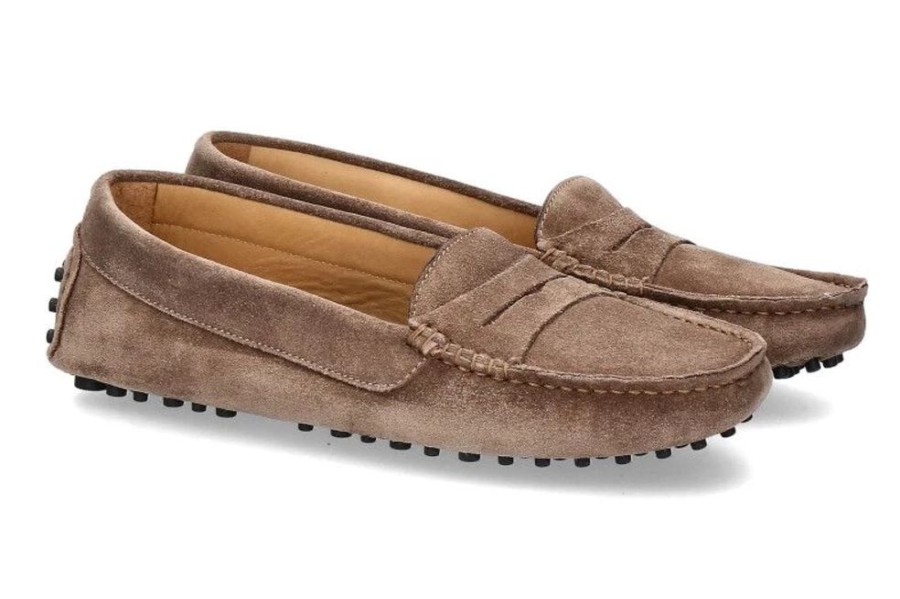 Damen ScarpaRossa Mokassin | Scarparossa Slipper Gomma Leaf Brown