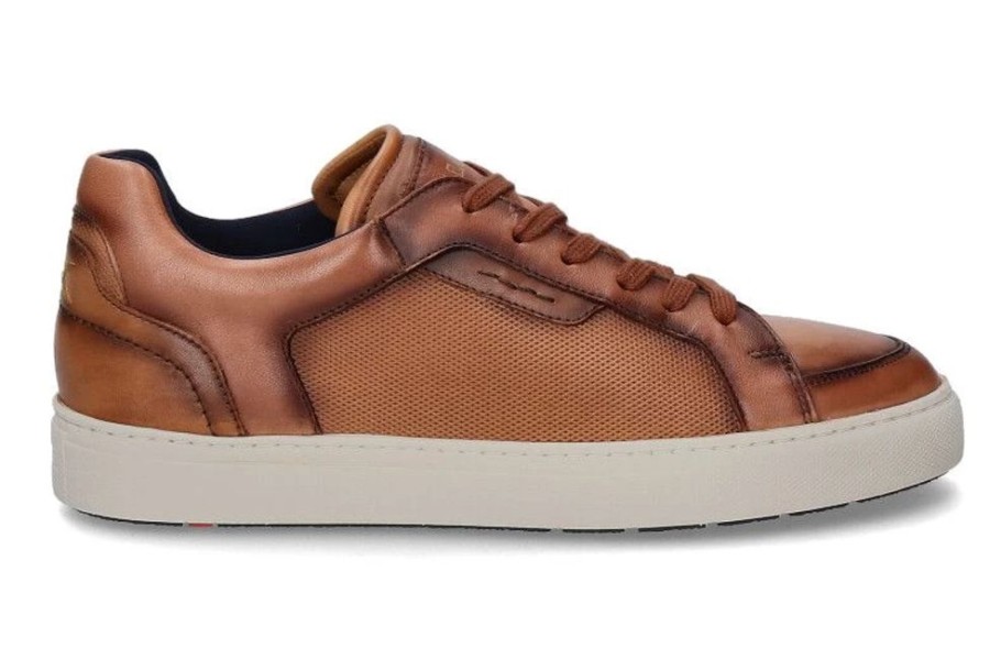 Herren Lloyd Sneakers | Lloyd Sneaker Malaga Crema Calf Brandy Cognac