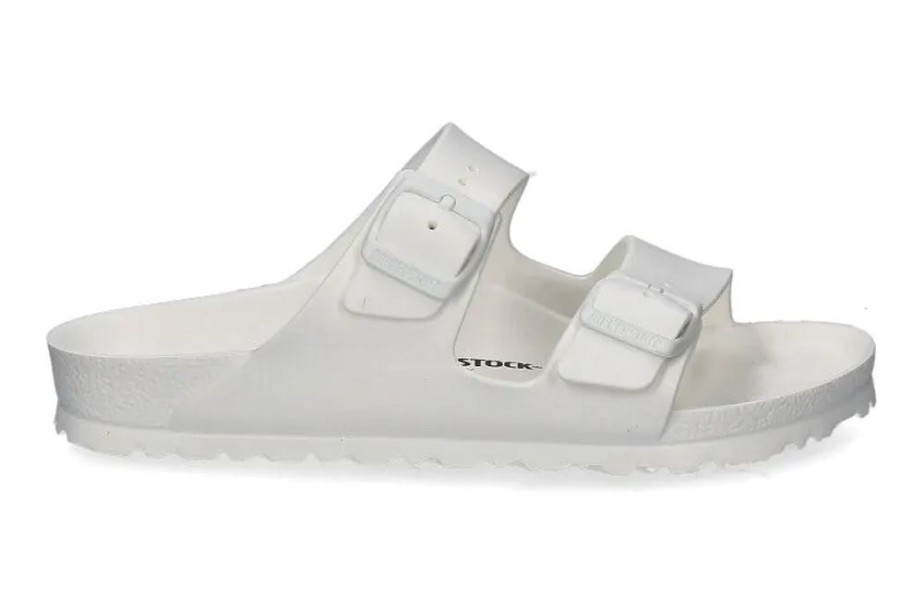 Damen Birkenstock Hausschuhe | Birkenstock Badepantolette Arizona Schmal Eva White