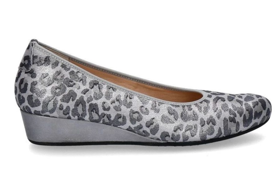 Damen Hassia Keilschuhe | Hassia Keilballerina Nizza Leo Metal Leder Stone (37 )