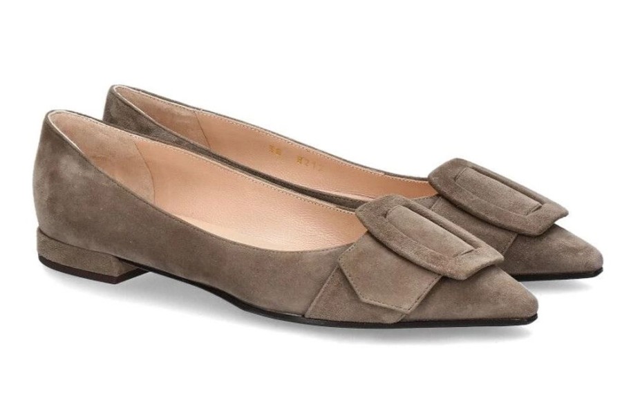 Damen Unu00fctzer Ballerinas | Unu00Fctzer Ballerina Camoscio 87 Taupe