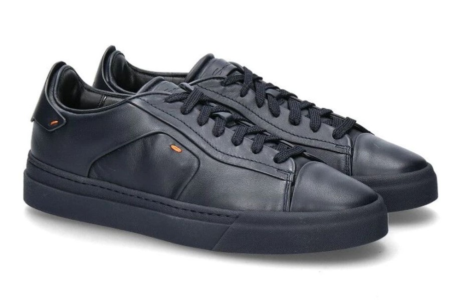 Herren Santoni Sneakers | Santoni Sneaker Nappa Darkblu