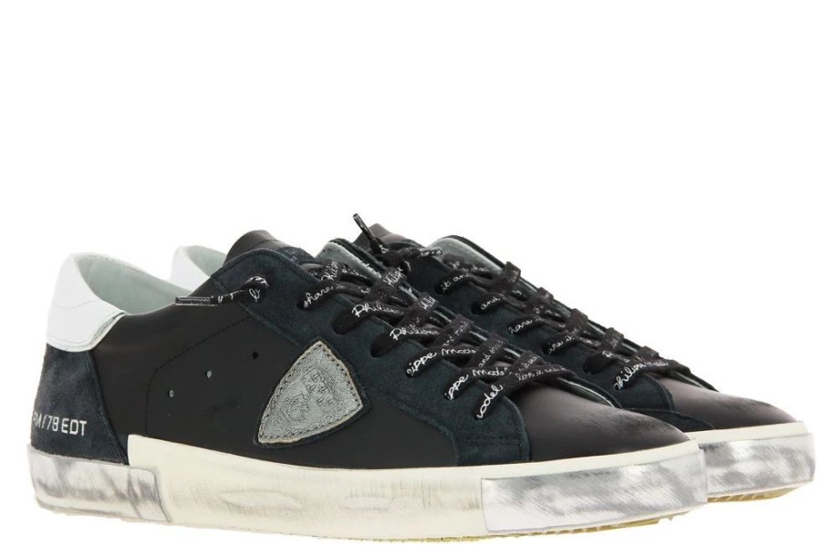 Herren Philippe Model Sneakers | Philippe Model Sneaker Low Man Foxy Lamine Noir Argent