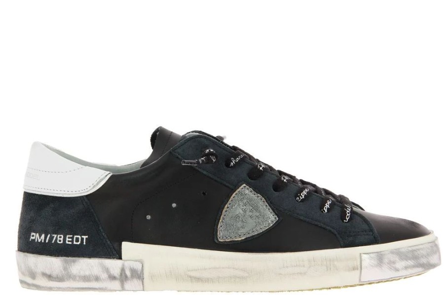 Herren Philippe Model Sneakers | Philippe Model Sneaker Low Man Foxy Lamine Noir Argent