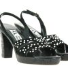 Damen Fernando Pensato Sandalen | Fernando Pensato Sandale Miranda Camoscio Nero Strass Sky (37 )