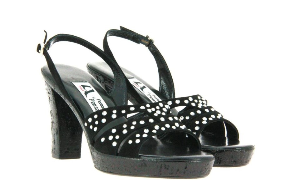 Damen Fernando Pensato Sandalen | Fernando Pensato Sandale Miranda Camoscio Nero Strass Sky (37 )