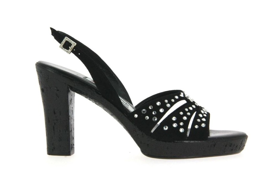 Damen Fernando Pensato Sandalen | Fernando Pensato Sandale Miranda Camoscio Nero Strass Sky (37 )